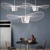 economico Luci a sospensione-lampade a sospensione a led lampada a sospensione vintage cappello in fibra di vetro design 1 luce orientabile bianco/nero cucina bagno lampadina decorativa non inclusa