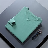 abordables Pull col rond-Homme Pull Chandail Pull en laine Pullover A côtes Tricoter Découpé Tricoté Couleur unie Col V Garder au chaud Moderne contemporain Travail Usage quotidien Vêtement Tenue Automne hiver Chameau Vin S