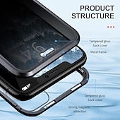 お買い得  iPhone用ケース-電話 ケース 用途 iPhone 16 iPhone 15 プロマックスプラス iPhone 14 13 12 11 Pro Max Mini X XR XS Max 8 7 Plus 磁気吸着ケース 全身保護 両面 アンチピープ 強化ガラス メタル