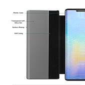 cheap Other Phone Case-Mirror PU Leather Phone case For Huawei P40 P30 P20 Pro Lite Flip Protective Cover for Huawei Mate 40 30 20 Pro Lite Sleep wake View Clear View Standing Luxury Smart Mirror Flip Cover