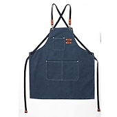 economico grembiule-grembiule da chef per donna e uomo, grembiule da cucina, grembiule da giardinaggio personalizzato con tasche, tracolla regolabile per falegnami, meccanici, pittori
