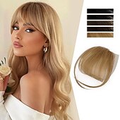 billige Lokker-clip in bangs for kvinner 100 % hair extensions hairpieces flat bangs clip buet fransk smell for daglig bruk (lysebrun)