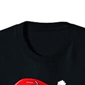 olcso Gyerek karácsonyi pólók-Gyerekek Fiú Póló Tee Mikulás Rövid ujjú Crewneck Gyermek Top Hétköznapi Divat Imádni való Nyár Fekete 3-12 év