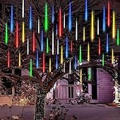 economico Plug in elettrico-3 pack luci della stringa della pioggia della pioggia di meteore all&#039;aperto 50cm 100-240v 24 tubi luci della stringa del led impermeabili per la decorazione della festa nuziale di natale per gli alberi di natale decorazione di halloween matrimonio di fest