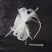 levne Fascinátory a klobouky-fascinators kentucky derby klobouk pokrývka hlavy organza polyester / polyamid kbelík klobouk párty / večer dovolená koktejl královský astcot vintage styl elegantní s nášivkami z peří pokrývka hlavy