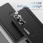 Χαμηλού Κόστους Samsung Θήκη-τηλέφωνο tok Για Samsung Galaxy Z Fold 5 Z Fold 4 Z Fold 3 Πίσω Κάλυμμα Προστατευτικό φακού κάμερας Σταντ ποδηλάτου με στυλό S Μονόχρωμο Ψημένο γυαλί PC Μεταλλικό