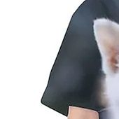 economico Animali 3D della Ragazza-Bambino Da ragazza maglietta Animali Informale Manica corta Girocollo stile sveglio 7-13 anni Estate Nero Bianco Blu marino