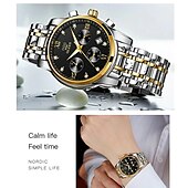 abordables Montres à quartz-OLEVS Montres à quartz pour Hommes Analogique Quartz Classique Mode mode Classique Noël Grand Cadran Date du jour Métal Acier Inoxydable Mode