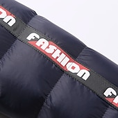 preiswerte Daunenjacken &amp; Parkas für Herren-Herren puffer jacket Steppjacke übergangsjacke Strickjacke Winterjacke Pelzkragen Zip Tasche Urlaub Ausgehen Casual Warm Draussen Bequem Winter Buchstabe Schwarz matt Schwarz Gelb Rote Pufferjacke