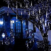 economico Plug in elettrico-3 pack luci della stringa della pioggia della pioggia di meteore all&#039;aperto 50cm 100-240v 24 tubi luci della stringa del led impermeabili per la decorazione della festa nuziale di natale per gli alberi di natale decorazione di halloween matrimonio di fest