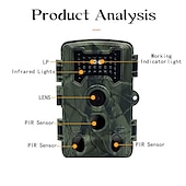 preiswerte Kamera- &amp; Fotozubehör-pr1000 Wildkamera 1080p HD-Video-Wildtier-Jagdkamera 16MP Infrarot-Nachtsicht-Pir-Sensor im Freien ip54 wasserdichter Camcorder