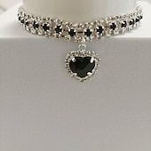 billige Hundehalsbånd og bånd-2 stk perler hundehalsbånd halsbånd bling rhinestones katt bryllup halsbånd katt halsbånd justerbart jente hund halsbånd for liten hund jente valp katt halsbånd tilbehør