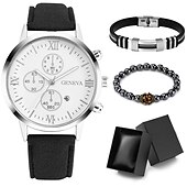 abordables Relojes de Cuarzo-Relojes de cuarzo para Hombre Analógico Cuarzo Retro Casual Clásico Cronógrafo Aleación Piel Tema Clásico tema de la vendimia