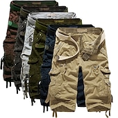 cheap Classic-Men&#039;s Cargo Shorts Hiking Shorts Leg Drawstring Multi Pocket Multiple Pockets Plain Breathable Outdoor Calf-Length Casual Daily Streetwear Stylish Black Wine Inelastic