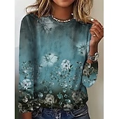 ieftine Tricou cu animale-tricou damă vintage de bază imprimeu fluture mânecă lungă topuri obișnuite gât rotund weekend zilnic roz albastru violet maro verde toamnă &amp;amp; iarnă
