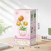 billige Byggeleker-kvinnedagsgaver byggeklosser leker，montering gjør-det-selv-leketøy byggeklosser potteblomster smågaver blomsterromsdagbok vital krysantemum for alderen 14+ morsdagsgaver til mamma