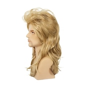 billiga Herrperuker-mullet peruk för män 70-tal 80-talskostym snygg festperuk lång blond lockig punk rockerperuk syntetiska kostymer peruker för manliga killar