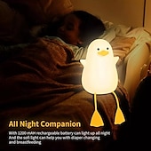 economico Lucine notturne per bambini e neonati-anatra ha condotto le luci notturne simpatica lampada in silicone ricaricabile usb sensore di temporizzazione lampada da comodino per camera da letto regalo per bambini