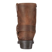 preiswerte Biker -Stiefel-Herren Stiefel Cowboy Westernstiefel Demonia Stiefel Klassisch Brautkleider schlicht Outdoor Täglich Casual PU Stiefeletten / Stiefeletten Halbschuhe Schwarz Braun Sommer Frühling Herbst