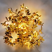 お買い得  電池式-エレガントなウェディング レセプション パーティー 人工植物 LED ストリング ライト 2m クリーパー グリーン リーフ ホーム ウェディング 屋外 アイビー ツタ デコレーション ランプ DIY ハンギング ガーデン パティオ ヤード (電池なし)
