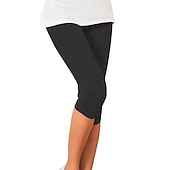 olcso Sima leggings-Női Jóga nadrág Napvédő Hasformáló Alakformáló Magas derék Jóga Fitnesz Edzőterem edzés Háromnegyedes leggingek Alsók Ibolya Fekete Fehér Sport Sportruházat Nagy rugalmasságú Sovány