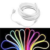 cheap Neon LED Lights-Waterproof LED Neon Tube 30M 25M 20M 15M 10M 5M 3M 2M 1M AC 220V-240V SMD 2835 Flexible Neon Strip Single Color for Outdoor Decorative Lighting