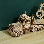 abordables Puzzles-Puzzles en bois 3d bricolage modèle camion grue puzzle jouet cadeau pour adultes et adolescents festival/cadeau d&#039;anniversaire