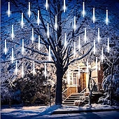 cheap Plug String Lights-Meteor Shower Rain Lights 8 Tubes 30cm 50cm 384LED 192LED (11.8“/19.7“) String Lights Outdoor Waterproof for Christmas Wedding Party Decoration 1pack 3packs
