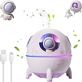 abordables Lumières intelligentes-Lumière LED intelligente humidificateur d&#039;air USB ultrasonique brume fraîche aromathérapie capsule spatiale diffuseur d&#039;eau avec lumière LED humidificateur astronaute
