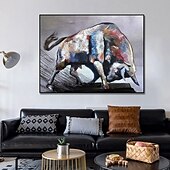 preiswerte Tiergemälde-Handgefertigtes handgemaltes Ölgemälde Wand modernes abstraktes Pferd Leinwand Gemälde Heimdekoration Dekor gerollte Leinwand kein Rahmen ungedehnt