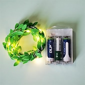 ieftine Acumulatoare-plante artificiale led snur de lumina 2m 20leds lumini de zâne creeper frunză verde Crăciun acasă nuntă în aer liber iedera viță de vie lampă decorare bricolaj suspendat grădină curte curte (fără