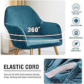 cheap Armchair Cover &amp; Armless Chair Cover-Wingback Chair Cover Velvet Grey Sofa Chair Slipcover For Bar Coffe Patio Garden Washable Removable Party Home Hotel