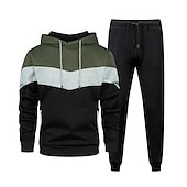 abordables sudaderas basicas hombre-Hombre Tracksuit Sudadera 2 Piezas Calle Primavera Manga Larga Mantiene abrigado Transpirable Dispersor de humedad Aptitud física Corriendo Entrenamiento activo Ropa de deporte Ropa de Deporte Azul