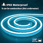 olcso Okos fénycsíkok-neoncsíkos lámpák 5 m 16,4 láb vízálló ip65 2a dugaszolható tápegység beltéri és kültéri karácsonyi dekoráció meleg fehér piros kék rózsaszín jégkék lila nappaliba hálószoba dekoráció