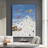 cheap Landscape Paintings-Mintura Handmade Mountain Oil Painting On Canvas Wall Art Decoration Modern Abstract Snow Landscape Picture For Home Decor Rolled Frameless Unstretched Painting