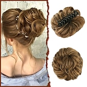 halpa Nutturat-sofeiyan claw klipsi sotkuinen nuttura hiuspala aaltoileva kihara hius nuttura klipsi kynsissä chignon poninhäntä hiuslisäkkeet synteettiset rypytetty updo hiuspidennykset scrunchie hiuslisäke