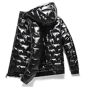 economico Piumini e parka da uomo-Per uomo Piumino Giacca trapuntata Giacca con cappuccio Cardigan Taglio attillato Casual / quotidiano Standard Casual quotidiano Di moda Impermeabile Antivento Tenere al caldo Autunno Inverno Tinta