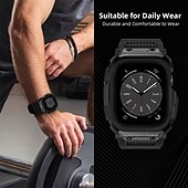 זול להקות Apple Watch-מגן צבאי מותאם ל רצועת השעון של Apple Watch מתכוונן נושם סיליקוןריצה רצועת שעון חלופית ל Series 6 / SE / 5/4 44mm Apple Watch Series 8 Apple Watch סדרה 1
