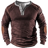billiga Basic sweatshirts-Herr Tröja Grön Blå Purpur Gul Rubinrött Henley krage Grafisk Färgblock Sport &amp; Utomhus Ledigt Dagligen 3D-tryck Plusstorlekar Grundläggande Vintage Designer Vår &amp; sommar Kläder Pull Tröjor Långärmad