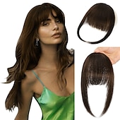 economico Frange-clip in frangetta per le donne 100% estensioni dei capelli frangetta francese frangetta con le tempie posticci clip su frangetta francese frangetta piatta clip frangetta curva per l&#039;uso quotidiano
