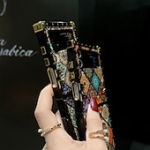 cheap Samsung Cases-Phone Case For Samsung Galaxy Z Flip 5 Z Flip 4 Z Flip 3 Handbag Purse Flip Flip with Adjustable  Neck Strap Kickstand Butterfly PC
