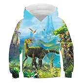 baratos Animais 3D do Menino-Infantil Para Meninos Moletom Dinossauro Manga Longa Outono Inverno Ativo Moda Algodão Casual