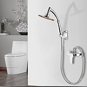 cheap Hand Shower-High Pressure Shower Head Bracket Hose Set 360 Degree Adjustment Water Saving Handheld Shower Head Bath Nozzle SPA Rainfall Turbo Shower Head Set for Bathroom