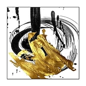 cheap Abstract Paintings-Handmade Oil Painting Canvas Wall Art Decoration Post-Modern Ink And Gold Abstract for Home Decor Rolled Frameless Unstretched Painting