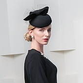 economico Fascinatori-cappelli 100% lana berretto cappello a secchiello moda casual con copricapo in tulle