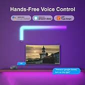 cheap Smart Lights-LED Smart Light RGBIC 3D Wall Light Glide Smart Wall Sconces for Gaming and Living Room Multicolor Customizable Music Sync Game Decor LED Light Bar Works with Alexa and Google Assistant