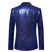 preiswerte Herren Klassische Blazer-Herren Abendkleidung Blazer Sakko Neujahr Zeremonie Abendgesellschaft Modisch Strassenmode Herbst Winter Pailletten Einfarbig Pailletten Tasche Atmungsaktiv Komfortabel Einreiher - 1 Knopf Blazer