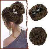 halpa Nutturat-sofeiyan claw klipsi sotkuinen nuttura hiuspala aaltoileva kihara hius nuttura klipsi kynsissä chignon poninhäntä hiuslisäkkeet synteettiset rypytetty updo hiuspidennykset scrunchie hiuslisäke