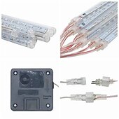 halpa Sähkökäyttöinen-2 kpl meteorisuihku sade led merkkijono 30cm 11,8 tuumaa 16 putkea 384 lediä putoava sadepisara jääpuikko joulukuusi hääkeiju valo katu loma koristelu