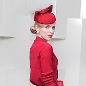 economico Fascinatori-cappelli 100% lana berretto cappello a secchiello moda casual con copricapo in tulle